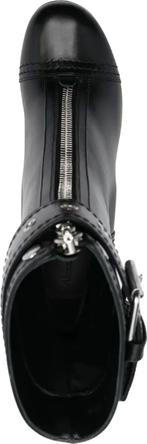Buckle-Detail 90mm Leather Boots - Image 4