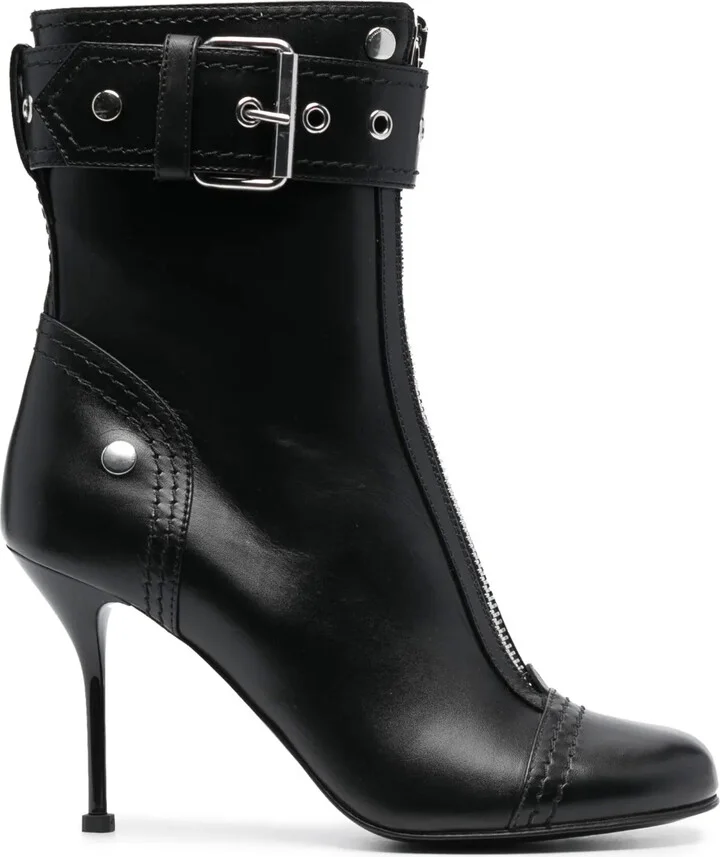 Buckle-Detail 90mm Leather Boots