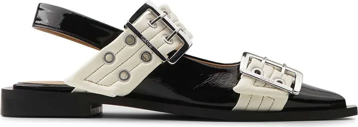 Buckle-Detail Ballet Flats