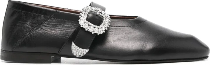 Buckle-Detail Ballet Flats