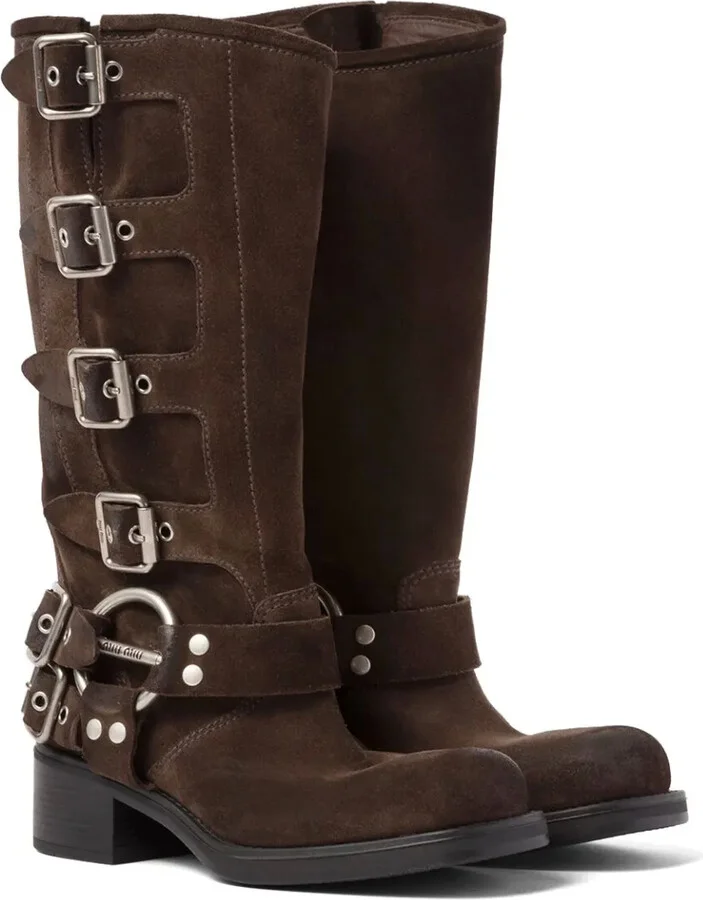 Buckle-Detail Block-Heel Boots - Image 2