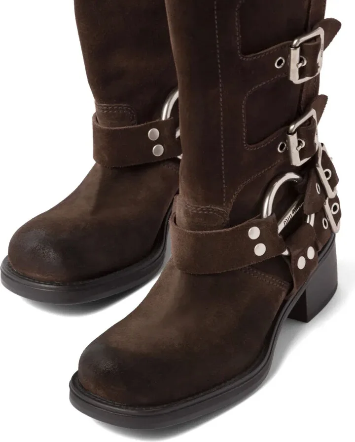 Buckle-Detail Block-Heel Boots - Image 3