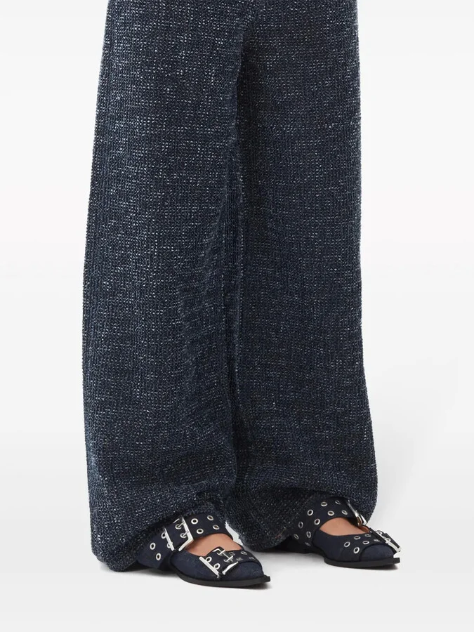 Buckle-Detail Denim Ballerina Shoes - Image 4