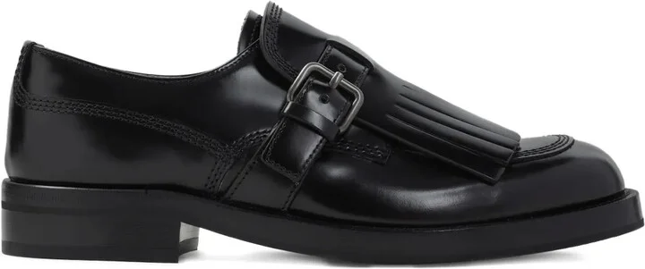 Buckle-Detail Fringe Loafers