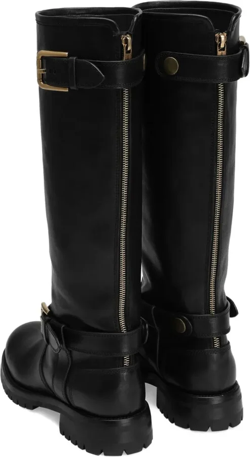 Buckle-Detail Knee-High Boots - Image 3