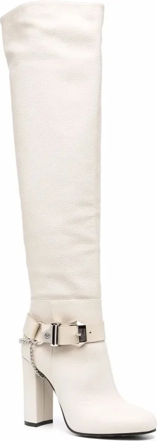 Buckle-Detail Knee-High Boots - Image 2