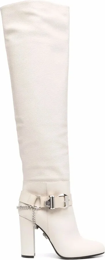 Buckle-Detail Knee-High Boots