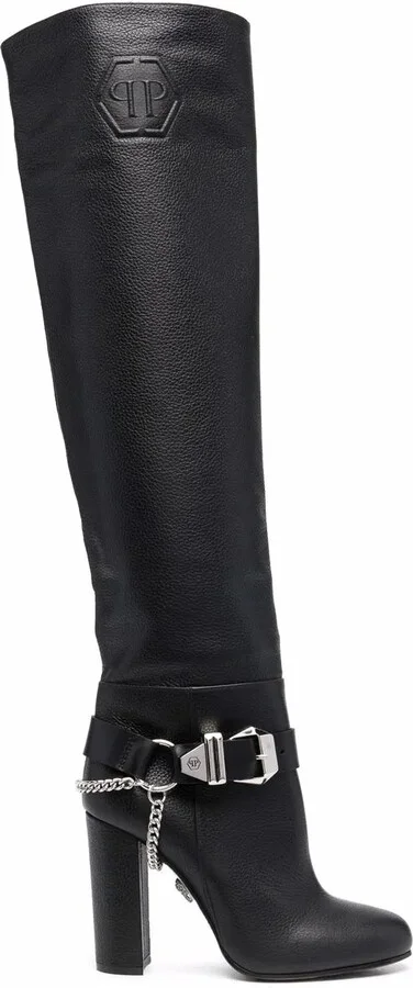 Buckle-Detail Knee-High Boots