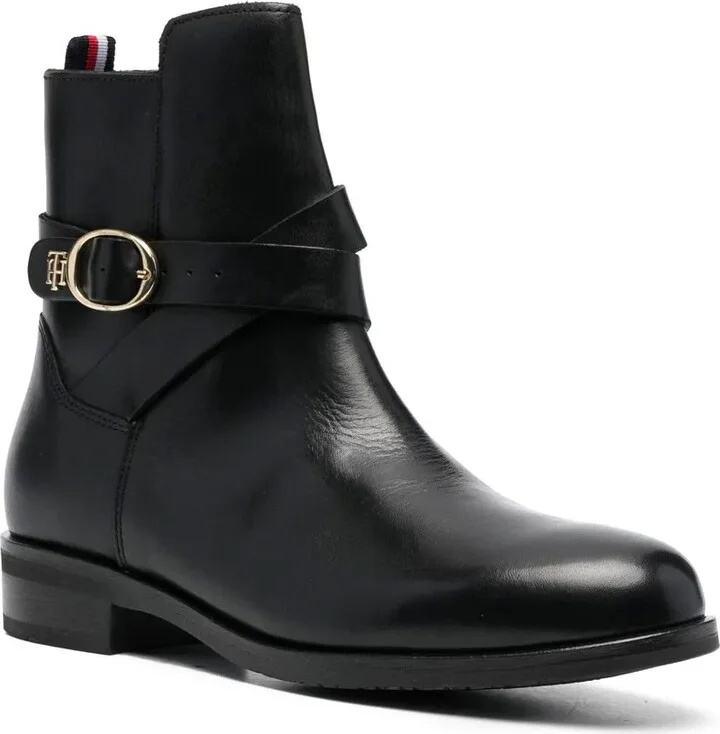 Buckle-Detail Leather Ankle Boots - Image 2