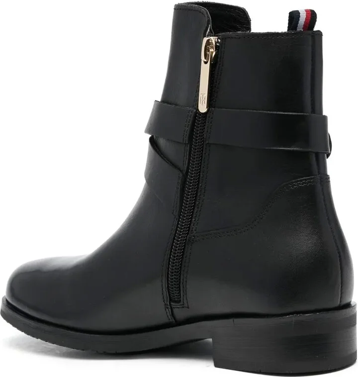 Buckle-Detail Leather Ankle Boots - Image 3