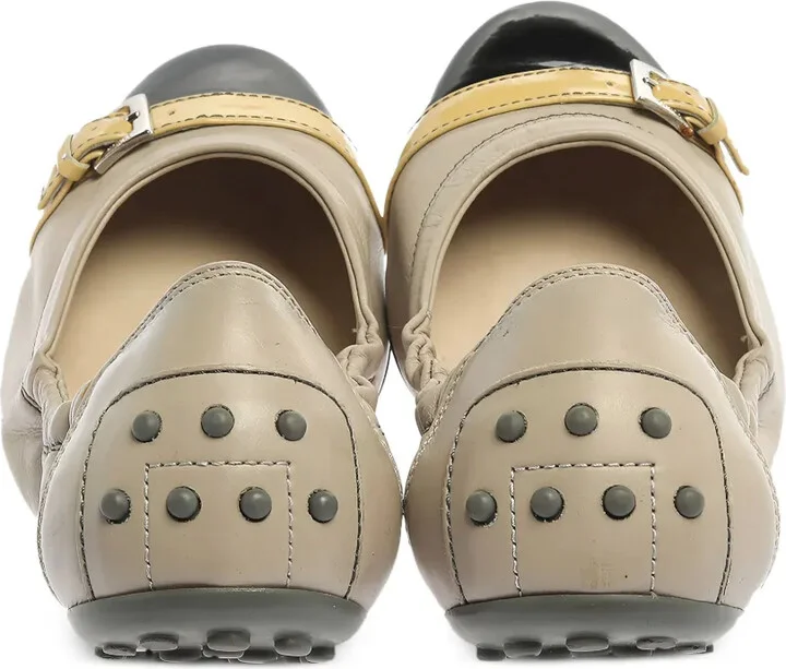 Buckle-Detail Leather Ballet Flats - Image 2