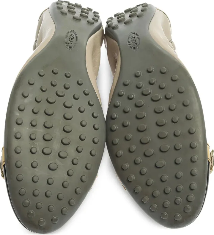 Buckle-Detail Leather Ballet Flats - Image 3