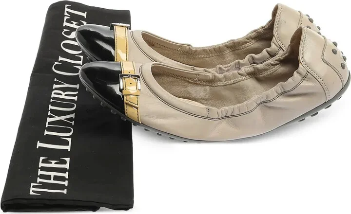 Buckle-Detail Leather Ballet Flats - Image 4