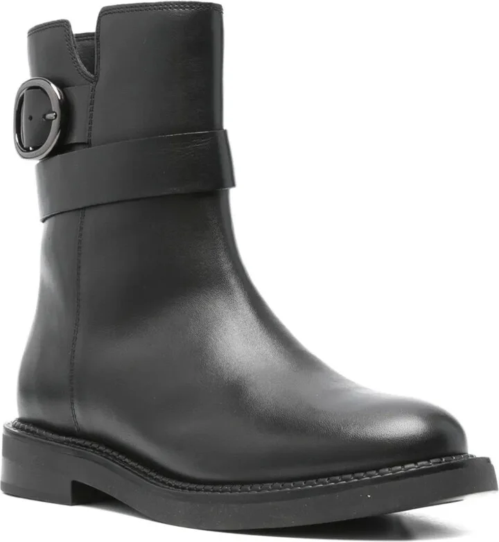 Buckle-Detail Leather Boots - Image 2