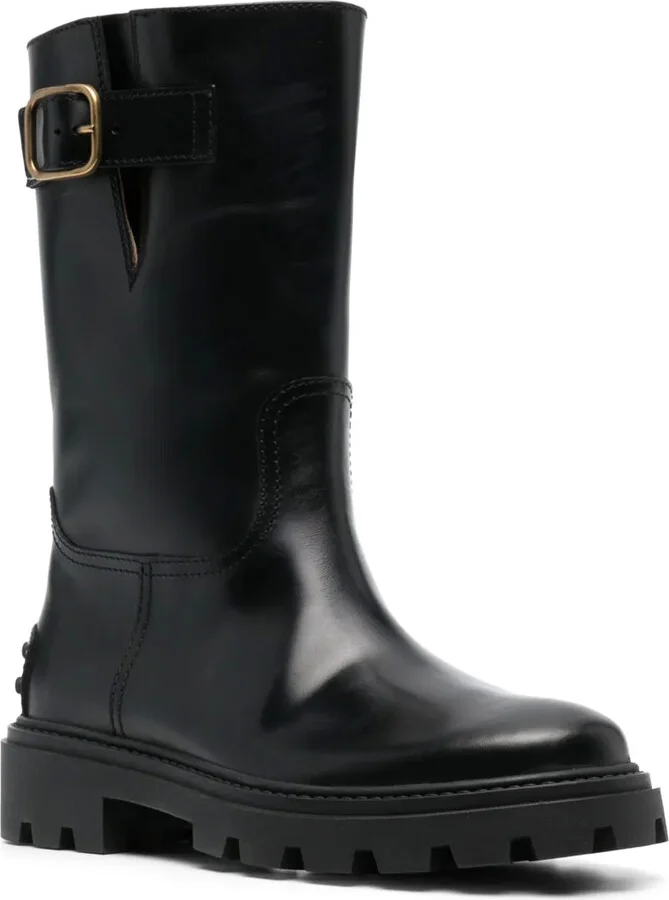 Buckle-Detail Leather Boots - Image 2