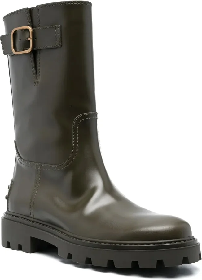 Buckle-Detail Leather Boots - Image 2