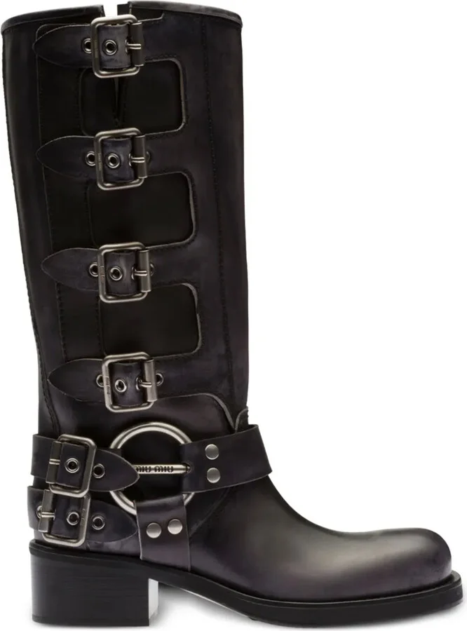 Buckle-Detail Leather Boots - Image 3
