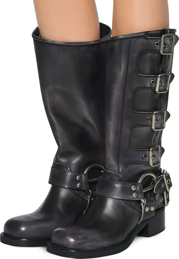 Buckle-Detail Leather Boots - Image 5