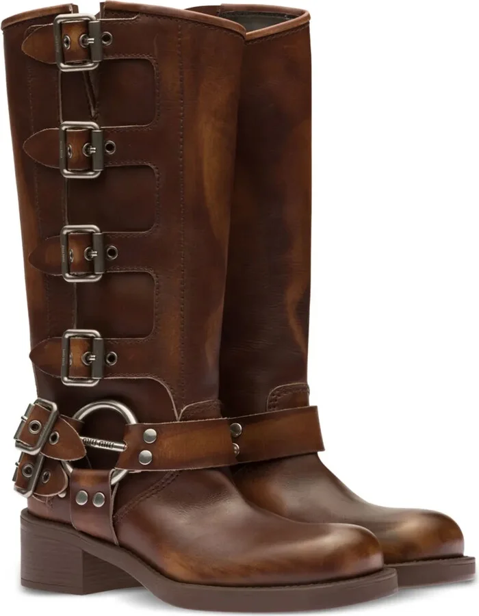 Buckle-Detail Leather Boots - Image 2