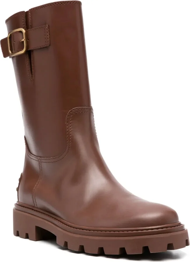 Buckle-Detail Leather Boots - Image 2