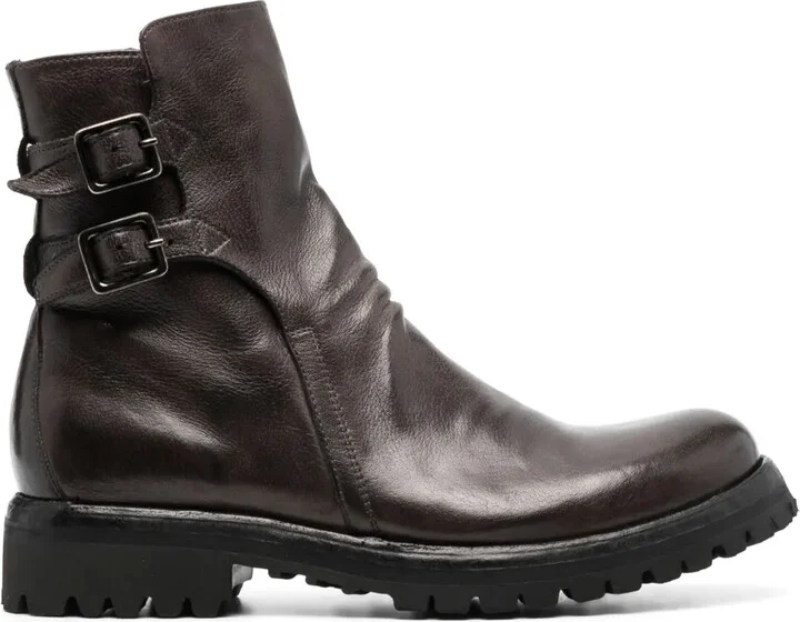 Buckle-Detail Leather Boots