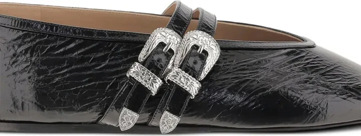Buckle-Detail Leather Flats - Image 5
