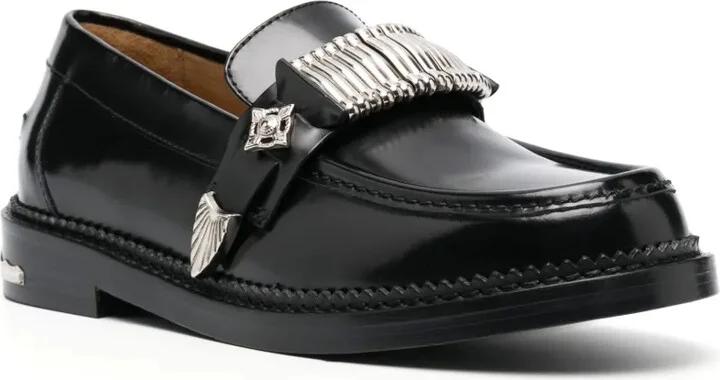 Buckle-Detail Leather Loafers - Image 2