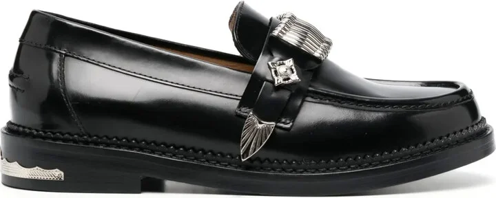 Buckle-Detail Leather Loafers