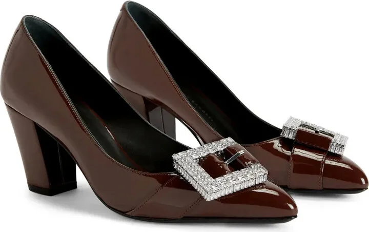 Buckle-Detail Leather Pumps - Image 2