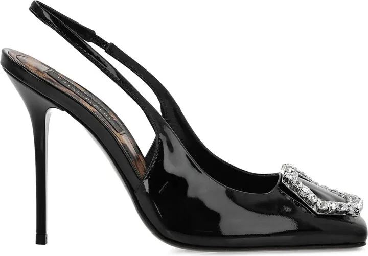 Buckle-Detail Leather Pumps