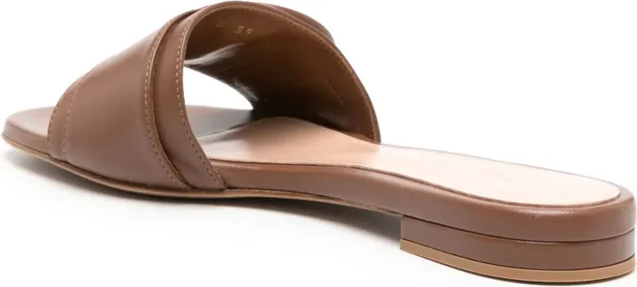 Buckle-Detail Leather Slides - Image 3