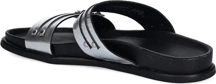 Buckle-Detail Leather Slides - Image 3