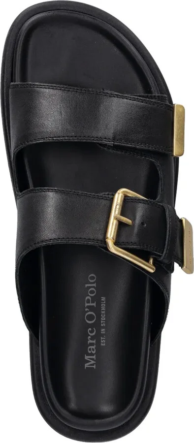 Buckle-Detail Leather Slides - Image 3