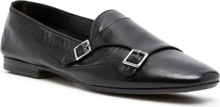 Buckle Detail Leather Slippers - Image 2