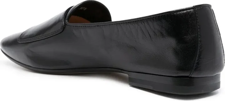 Buckle Detail Leather Slippers - Image 3