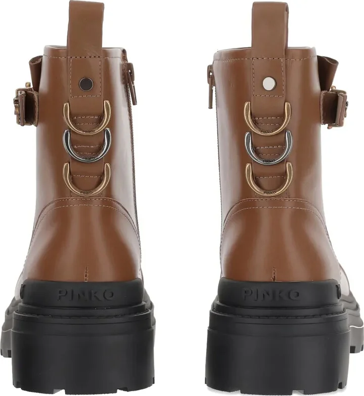 Buckle-Detail Logo-Plaque Ankle Boots - Image 3
