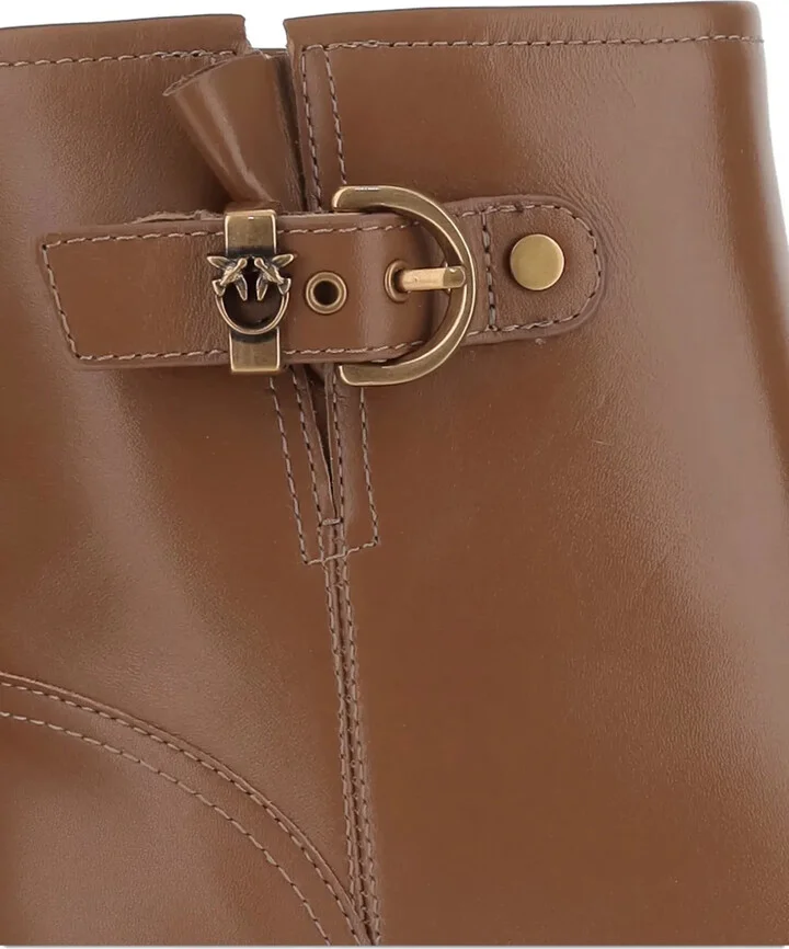 Buckle-Detail Logo-Plaque Ankle Boots - Image 4