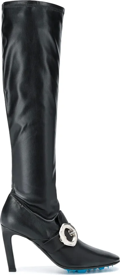 Buckle-Detail Over-The-Knee Boots