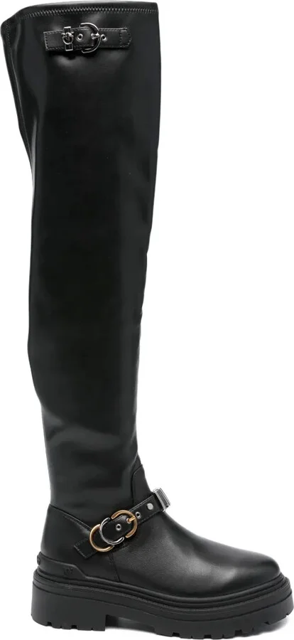 Buckle-Detail Platform Boots