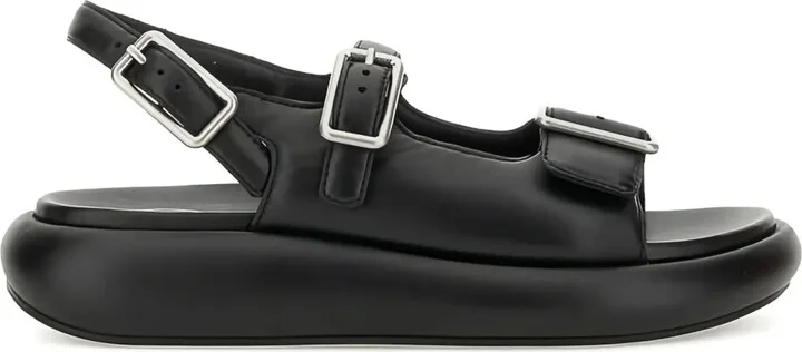 Buckle-Detail Platform Sandals