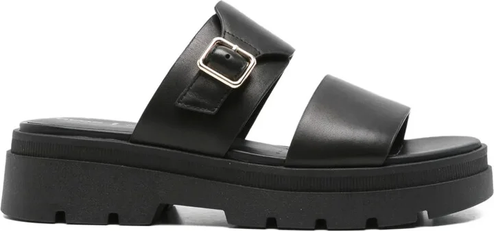 Buckle-Detail Platform Sandals