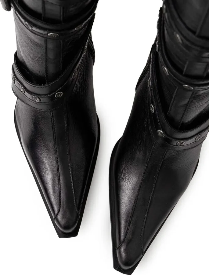 Buckle-Detail Pointed-Toe Boots - Image 4