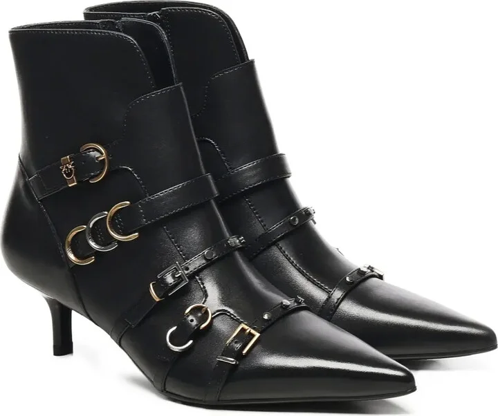 Buckle-Detail Pointed-Toe Boots - Image 2