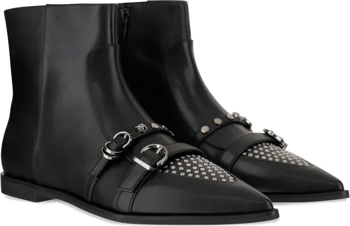 Buckle-Detail Pointed-Toe Boots - Image 2