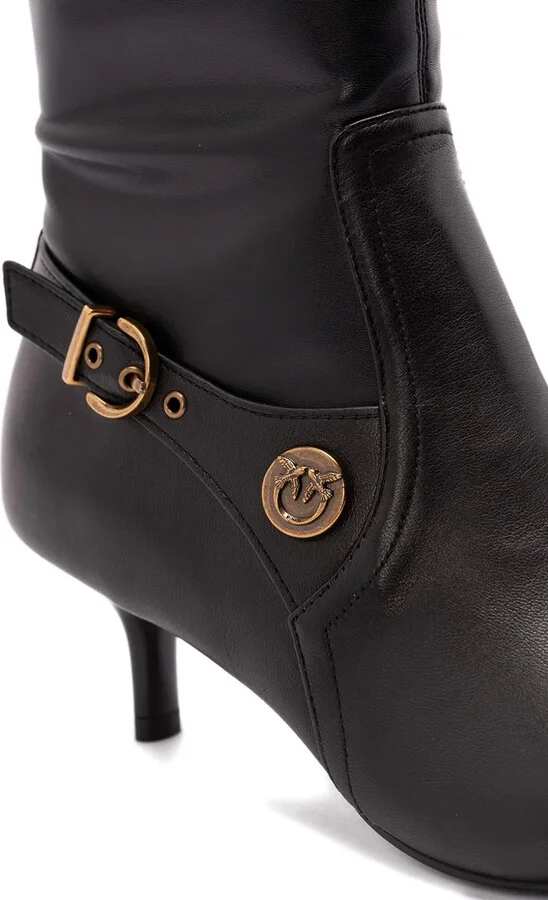 Buckle-Detail Pointed-Toe High Boots - Image 3