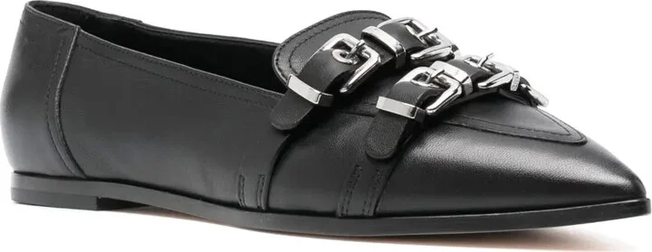 Buckle-Detail Pointed-Top Loafers - Image 2