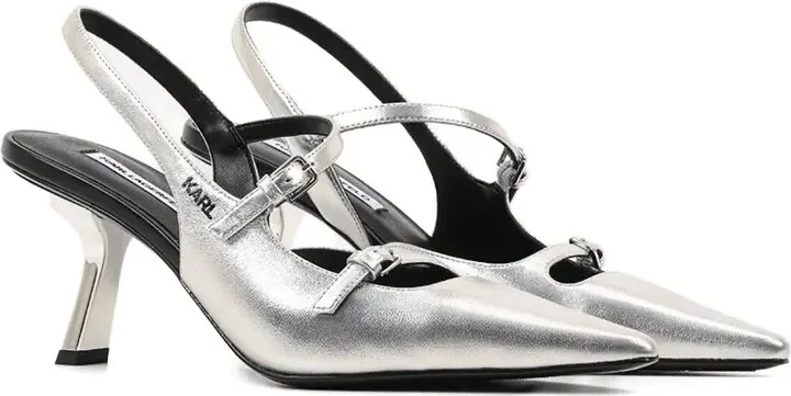Buckle-Detail Slingback Pumps - Image 2