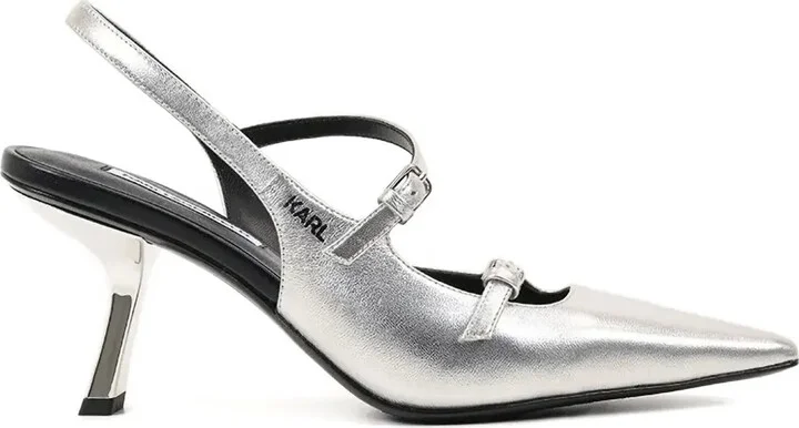 Buckle-Detail Slingback Pumps