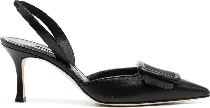 Buckle-Detail Slingback Pumps