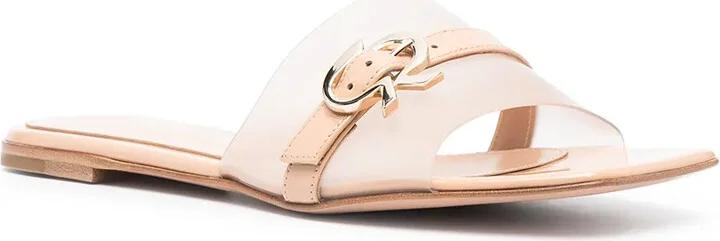 Buckle-Detail Square-Toe Sandals - Image 2